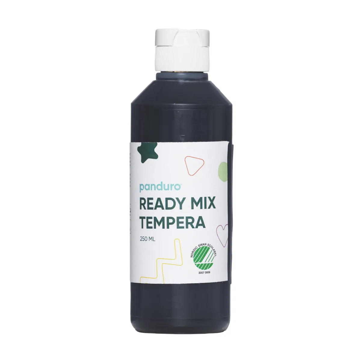 Barn Panduro Hobby Ready Mix Tempera, svanenmärkt hobbyfärg för barn 250 ml, svart