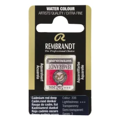 Rembrandt akvarellfärg halvkopp – Cadmium Red Deep 306 | Akvarell- & Vattenfärger