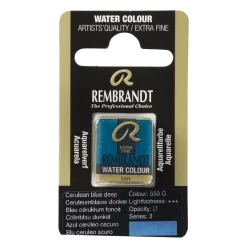 Rembrandt akvarellfärg halvkopp – Cerulean Blue Deep 550 | Akvarell- & Vattenfärger