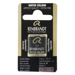 Rembrandt akvarellfärg halvkopp – Oxide Black 735 | Akvarell- & Vattenfärger