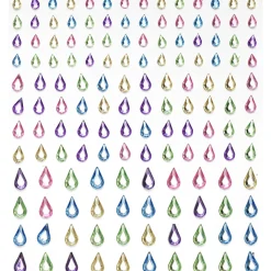 Panduro Hobby Rhinestone stickers droppar pastell – 288 pastelldroppar. L. 5, 7, 10 mm | Rhinestonestickers