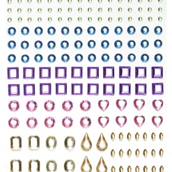 Panduro Hobby Rhinestone stickers former pastell – 304 olikformade pärlstickers. L. 2–12 mm | Rhinestonestickers