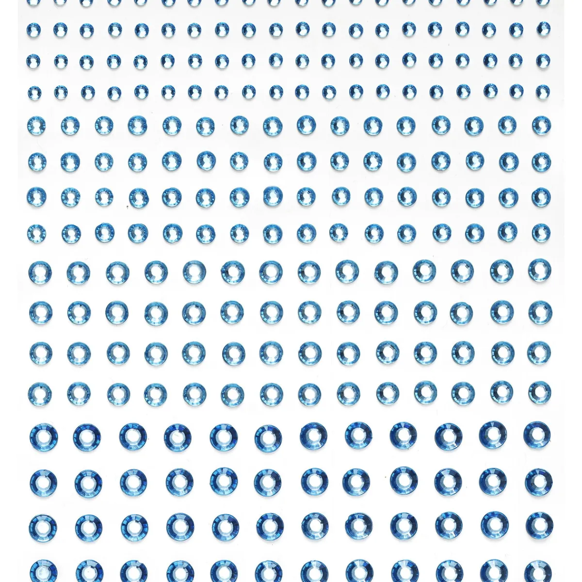 Panduro Hobby Rhinestone stickers ljusblå – 496 ljusblå pärlstickers. Ø3, 4, 5, 6 mm | Rhinestonestickers