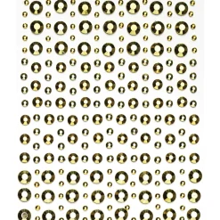 Panduro Hobby Rhinestone stickers mässingsmetallic – 450 nitformade pärlstickers. Ø3, 4, 5, 7 mm