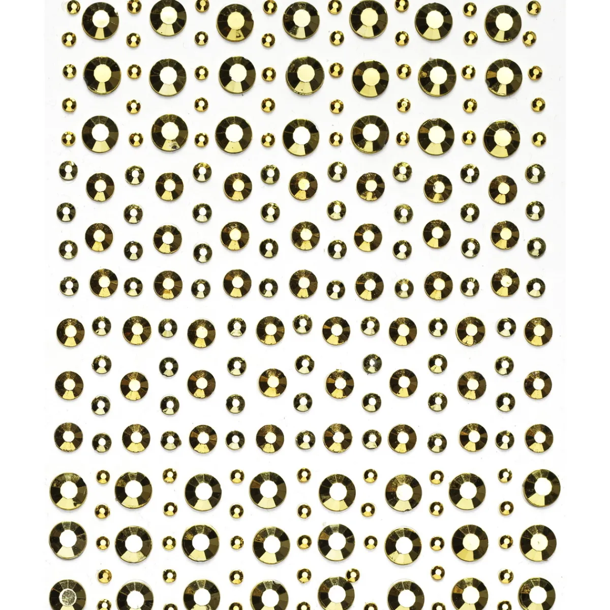 Panduro Hobby Rhinestone stickers mässingsmetallic – 450 nitformade pärlstickers. Ø3, 4, 5, 7 mm