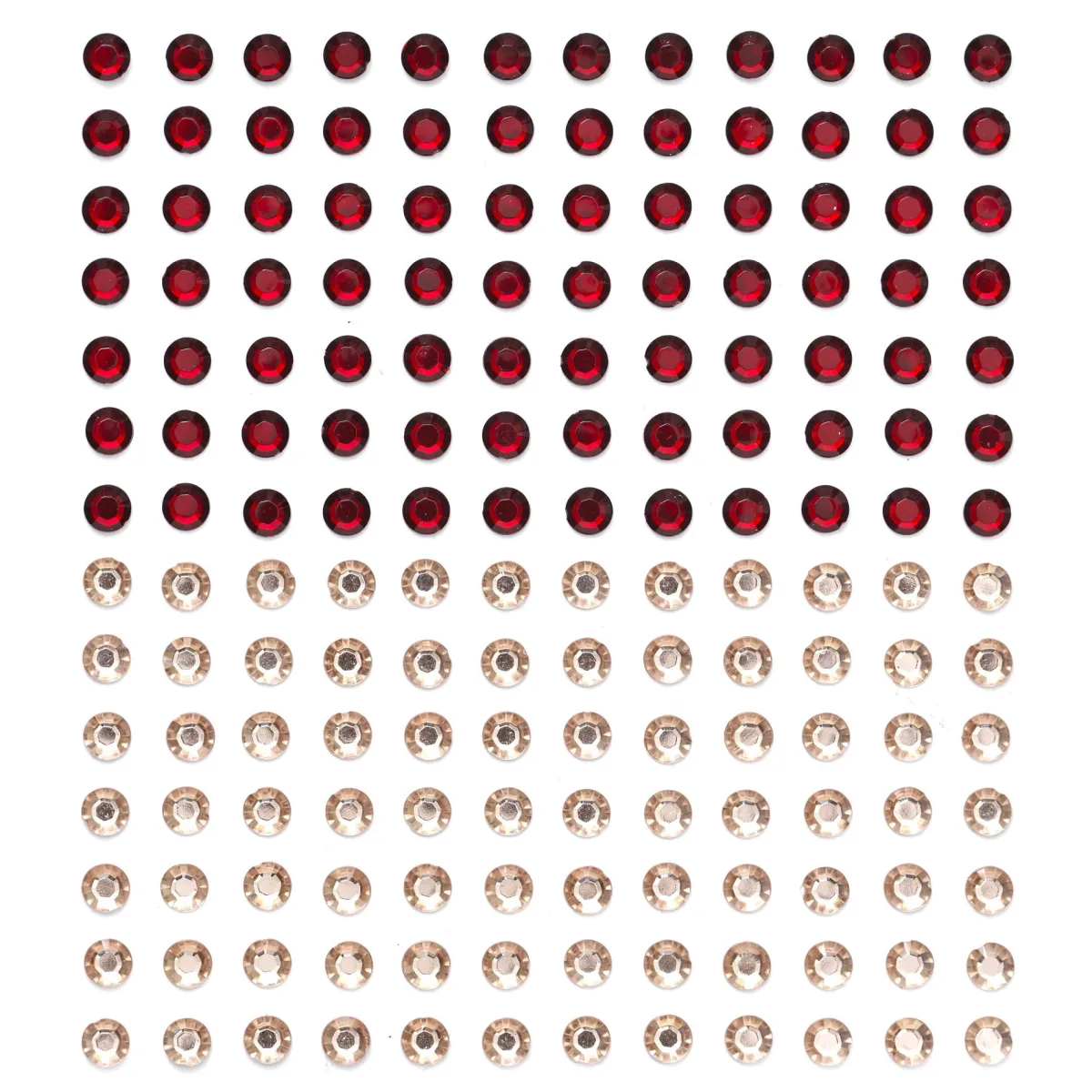 Panduro Hobby Rhinestone stickers – 336 runda fasetterade stickers i rött och rosa. Ø6 mm | Rhinestonestickers