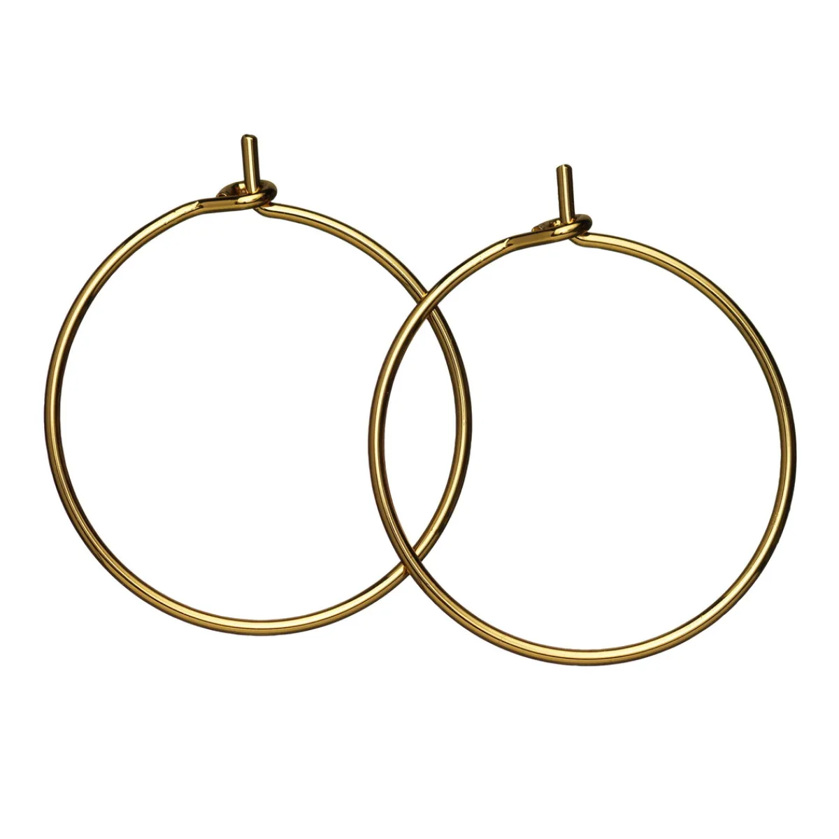Panduro Jewellery Örhänge creoler Ø20 mm – mässing pläterad med 9 karat guld, 1 par