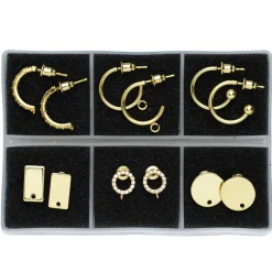 Panduro Jewellery Örhänge 6 par – tillverkade av mässing, pläterade med 9 karat guld
