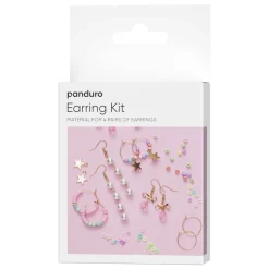 Panduro Jewellery Örhänges-kit med med pastell-tema, skapa 4 par fina örhängen med pärlor & charms | Örhängen