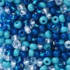 Preciosa Rocaillespärla 6/0 mix blått & glas, 30 gram glaspärlor à Ø3,7–4,3 mm | Rocaillespärlor