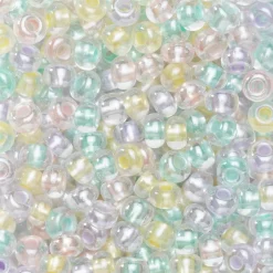 Preciosa Rocaillespärla 6/0 mix glada pastellfärger, 30 gram glaspärlor à Ø3,7–4,3 mm
