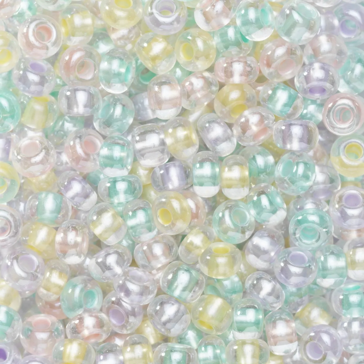 Preciosa Rocaillespärla 6/0 mix glada pastellfärger, 30 gram glaspärlor à Ø3,7–4,3 mm