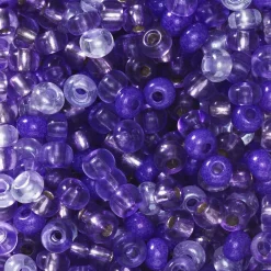 Preciosa Rocaillespärla 6/0 mix lila & glas, 30 gram glaspärlor à Ø3,7–4,3 mm | Rocaillespärlor