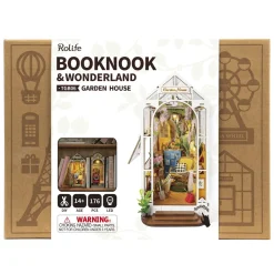 Robotime Rolife DIY Booknook Garden House bokstöd miniatyr – TGB06, 110×241×203 mm