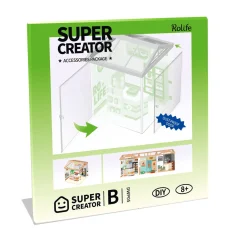 Robotime Rolife DIY Super Creator B DWP05 – dammskyddande dörr för Super Creator-dioraman | Grundsatser