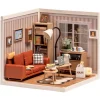 Robotime Rolife DIY Super Creator Cozy Living Lounge miniatyr diorama – DW007, 163×163×152 mm | Grundsatser