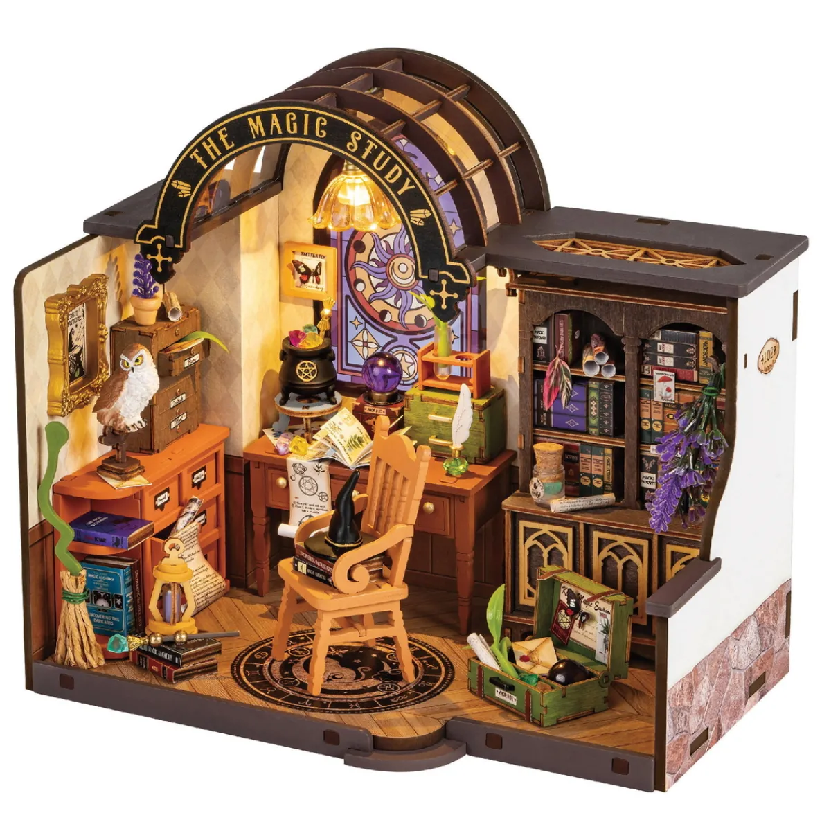 Robotime Rolife DIY The Magic Study miniatyr diorama – DG166, 210×130×190 mm | Grundsatser