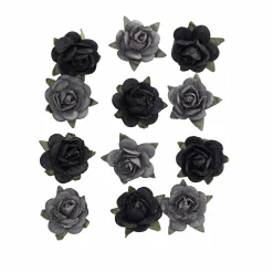 Matching Color Rosor Black papper 12 st | Pappersblommor