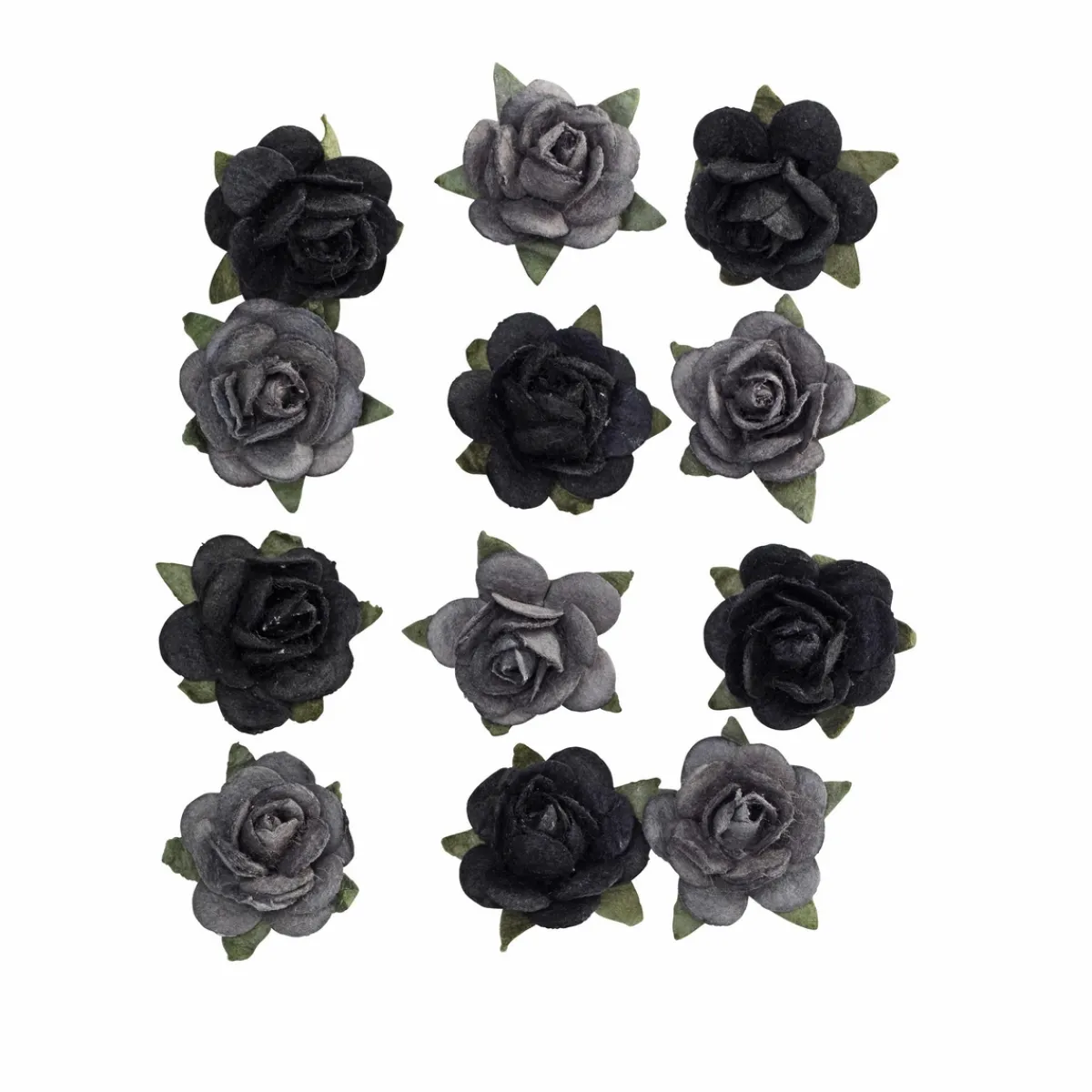 Matching Color Rosor Black papper 12 st | Pappersblommor