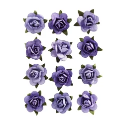 Matching Color Rosor Purple papper 12 st | Pappersblommor