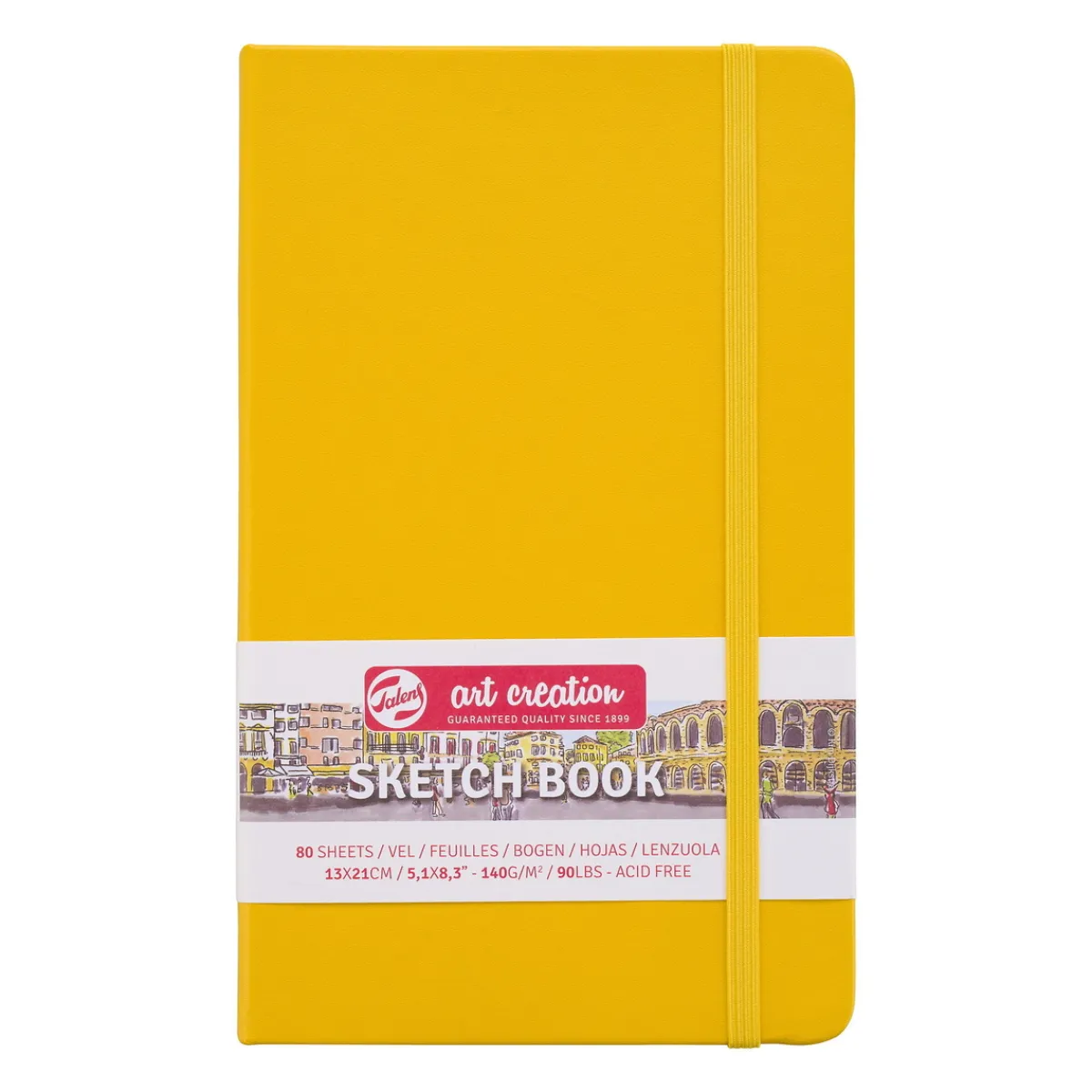 Royal Talens Art Creation Sketch skissbok 13×21 cm, gult omslag – 140 g/m², 80 ark
