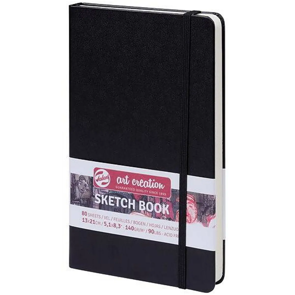 Royal Talens Art Creation Sketch skissbok 13×21 cm, svart omslag – 140 g/m², 80 ark | Skissböcker