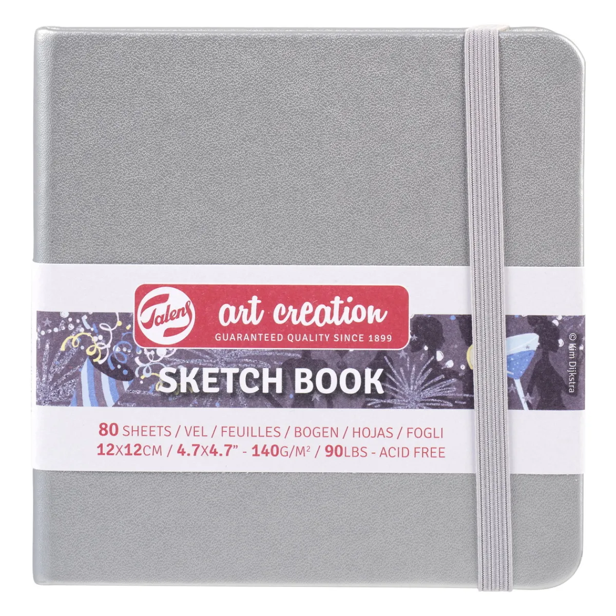Royal Talens Art Creation Sketch skissbok 12×12 cm, silvrigt omslag – 140 g/m², 80 ark | Skissböcker