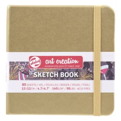 Royal Talens Art Creation Sketch skissbok 12×12 cm, guldigt omslag – 140 g/m², 80 ark