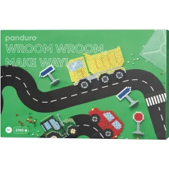 Barn Panduro Iron Beads Rörpärlor Midi kit Fordons-tema, 2700 pärlor à Ø5 mm, 2 fyrkantiga pärlplattor + väg-stickers