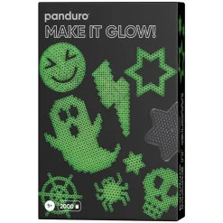 Barn Panduro Iron Beads Rörpärlor Midi kit Make it Glow in the dark, 2000 spooky självlysande pärlor à Ø5 mm & 3 pärlplattor!