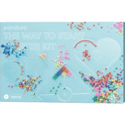 Panduro Iron Beads Rörpärlor Midi kit Starter, 6000 pärlor à Ø5 mm & 5 pärlplattor! (2×fyrkant) | Barn Rörpärlor Midi