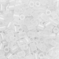 Barn Panduro Iron Beads Rörpärlor Midi 1000 st genomskinliga med glitter, Ø5 mm