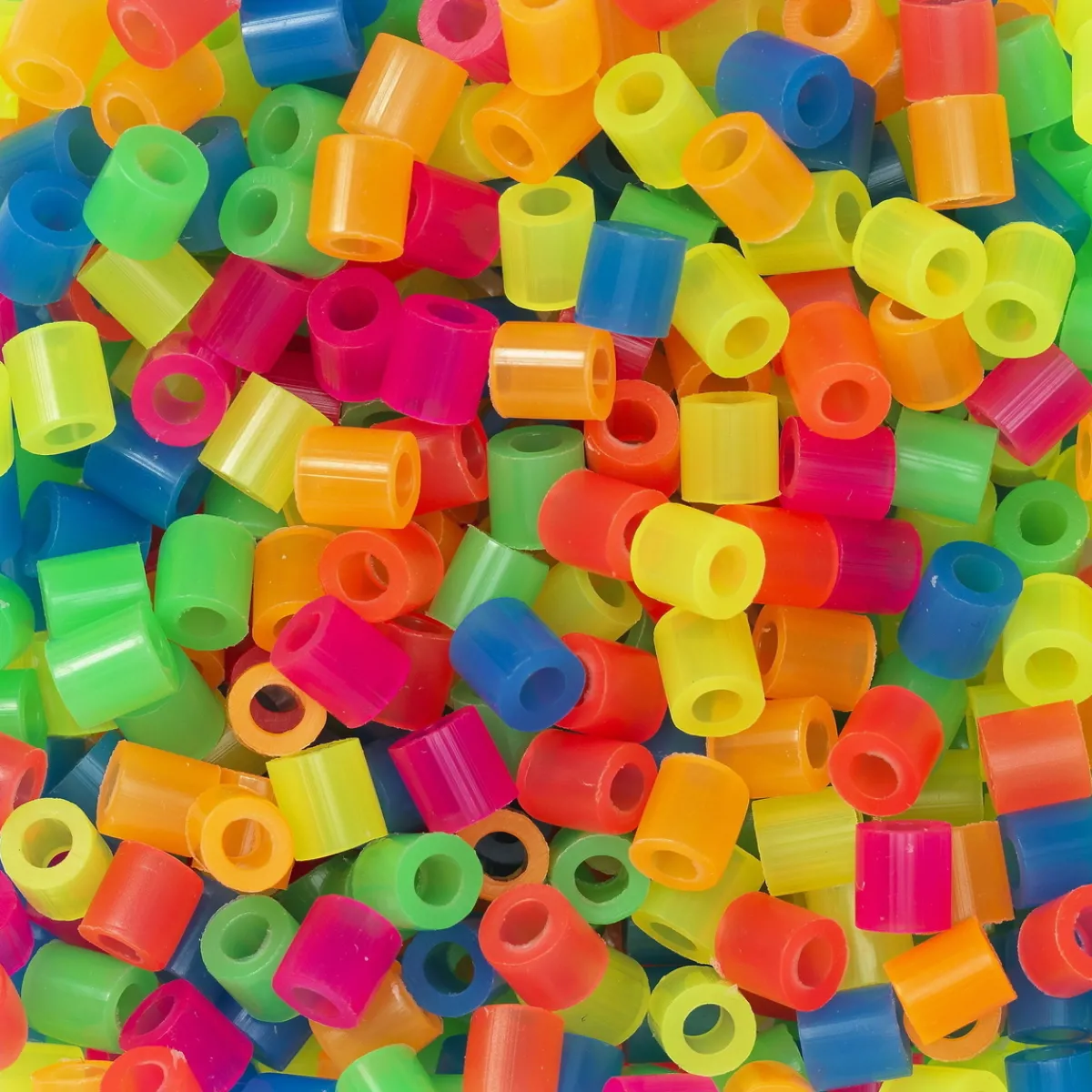 Panduro Iron Beads Rörpärlor Midi 3000 st i härlig mix av neonfärger, Ø5 mm | Barn Rörpärlor Midi