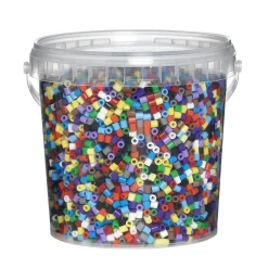 Panduro Iron Beads Rörpärlor Midi 10000 st – pärlhink med klassiska basfärger, Ø5 mm | Barn Rörpärlor Midi