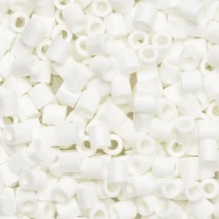 Panduro Iron Beads Rörpärlor Midi 3000 st vit, Ø5 mm | Barn Rörpärlor Midi