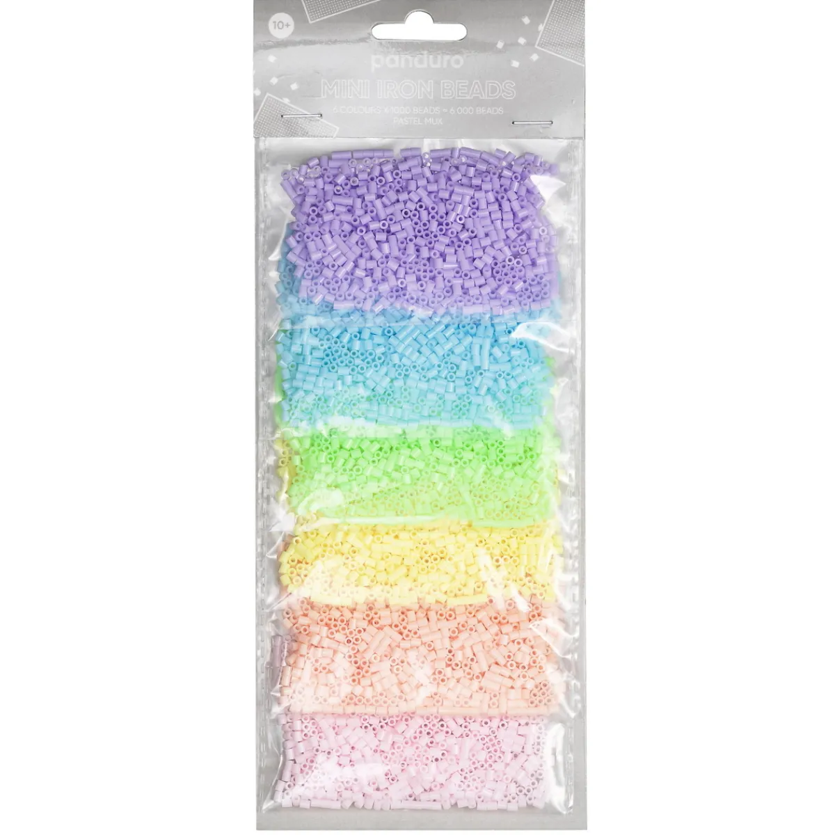 Barn Panduro Iron Beads Rörpärlor Mini mixpack Pastell – 6000 härliga pastellfärgade Mini-pärlor som är Ø2,5 mm