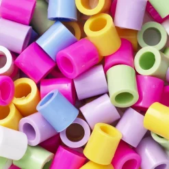Panduro Iron Beads Rörpärlor XL 600 st – mix med pastellfärger, stora pärlor som är Ø9 mm | Barn Rörpärlor Xl