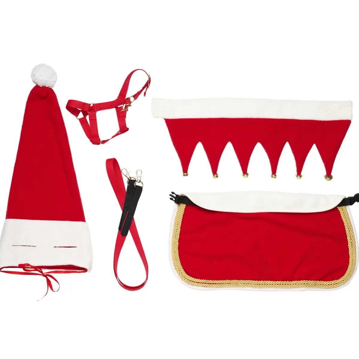 Panduro Hobby Rött & fint jul-kit med julkläder till din kära käpphäst / hobby horse, 5 delar | Barn Käpphästtillbehör