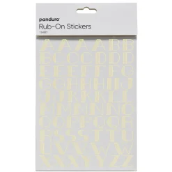 Panduro Hobby Rub on stora bokstäver guld, 1 ark à 15×20 cm