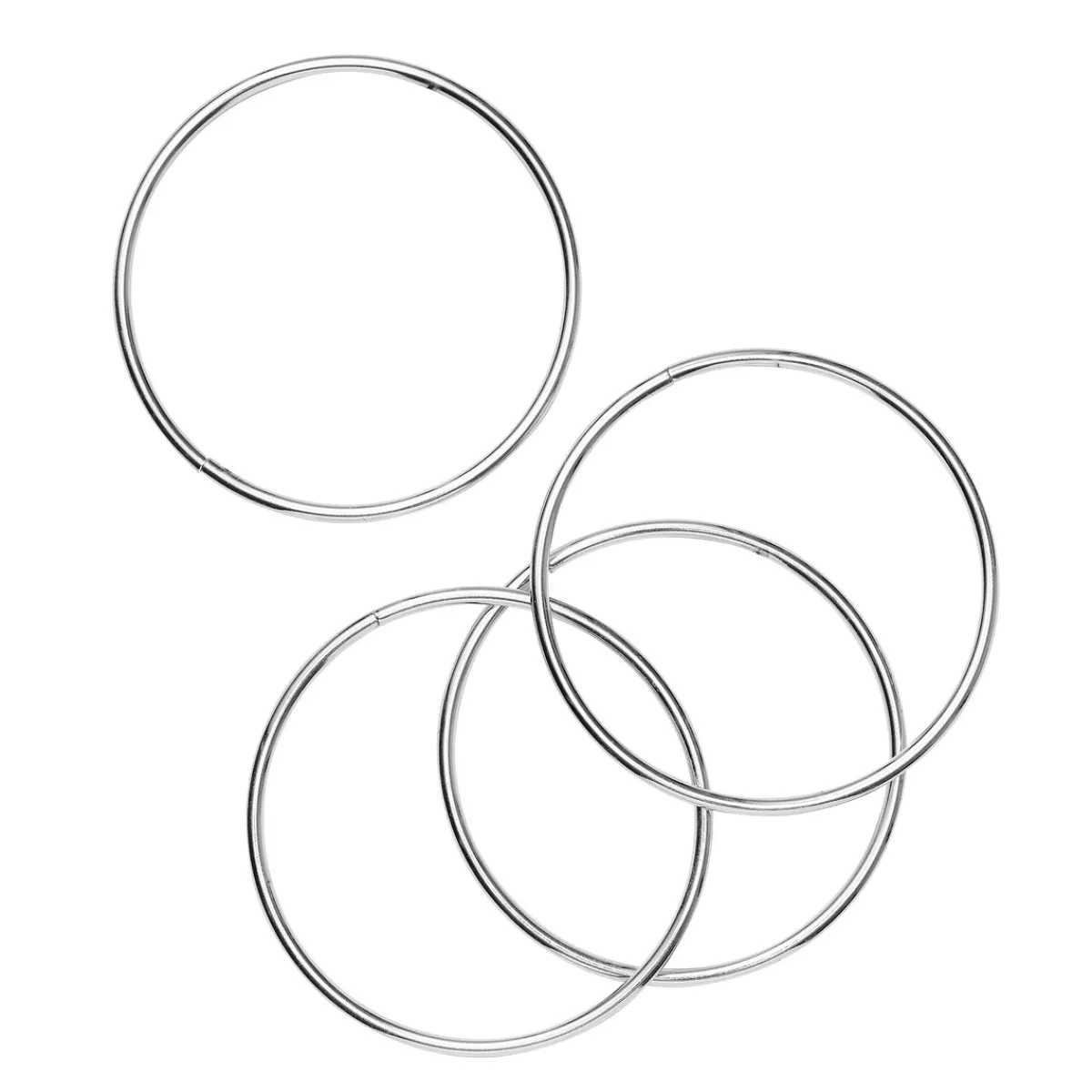 Panduro Hobby Runda cirkelformade metallringar, silverfärgade. 4 st. Ø10 cm | Kransar
