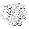 Panduro Jewellery 27 runda platta silverfärgade pärlor av metall – Ø 6 mm, 2 mm tjocklek