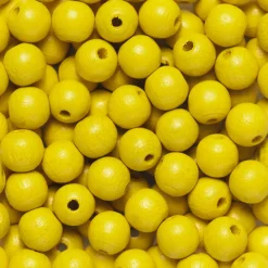 Preciosa Runda träpärlor Ø8 mm, cirka 150 st. gul | Pärlor Av Trä, Ben & Horn