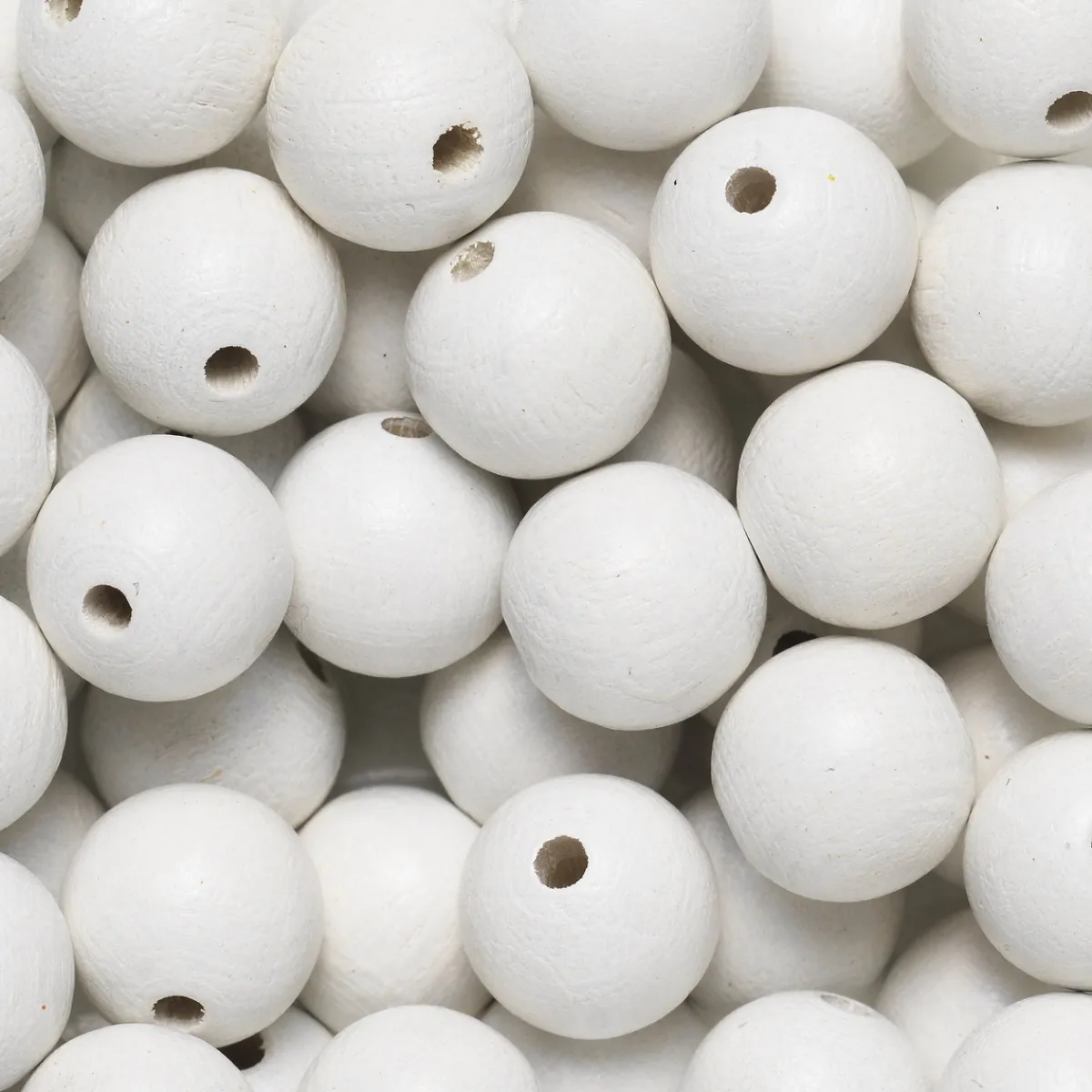 Preciosa Runda träpärlor Ø12 mm, cirka 75 st. vit