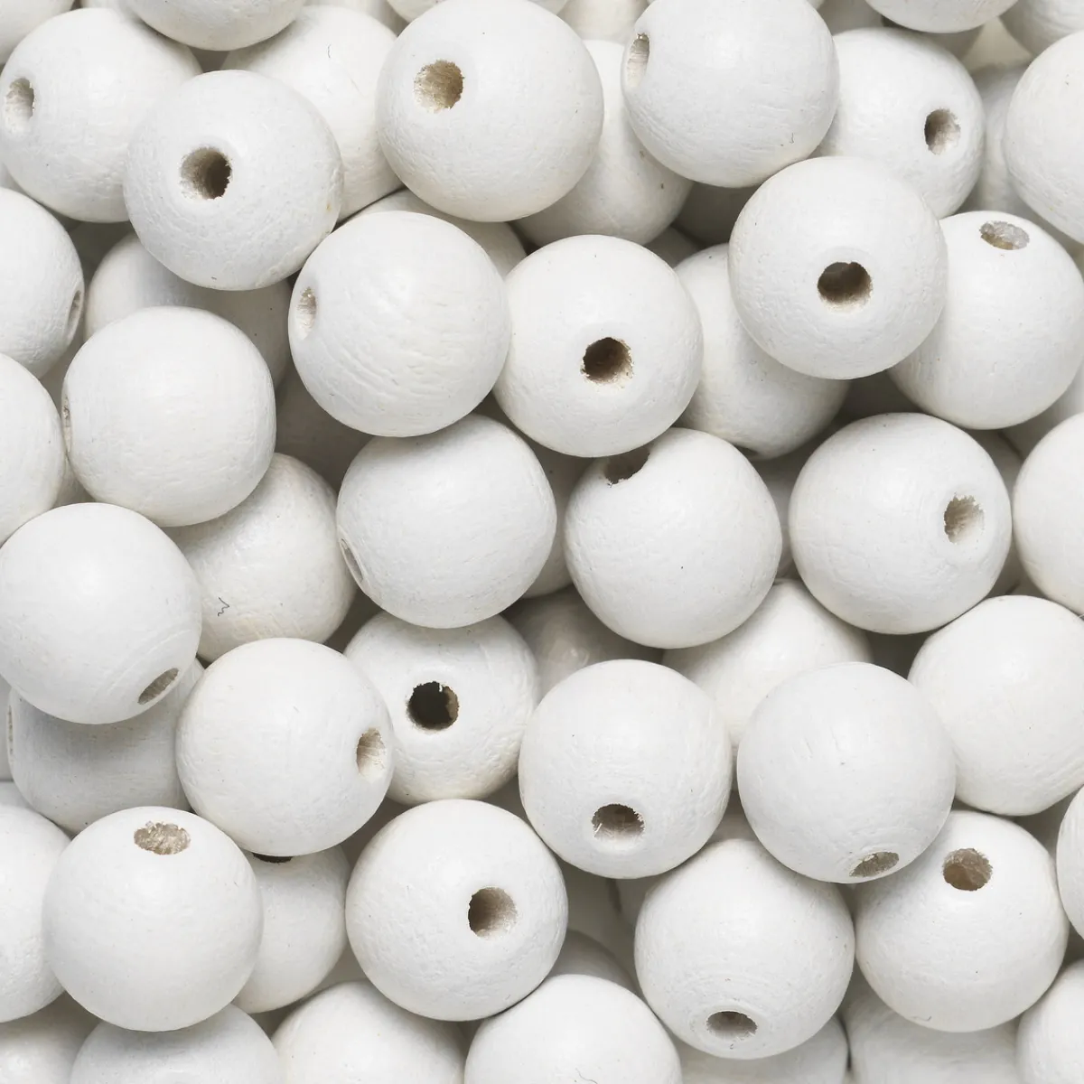 Preciosa Runda träpärlor Ø10 mm, cirka 100 st. vit | Pärlor Av Trä, Ben & Horn