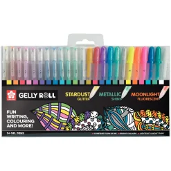 Sakura Mixed Gelly Roll gelpennor 24-pack – Stardust, metallic, moonlight edition | Gelpennor