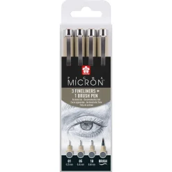 Sakura Pigma Micron light grey 4-pack | Tuschpennor & Markers