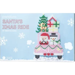 Barn Panduro Iron Beads Santa's Xmas Ride by Kreativa Karin, pärla tomten på julresa! 24,5×39 cm