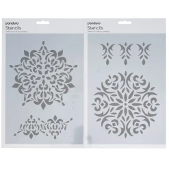 Panduro Design Schablon A4, 2-pack stenciler med vackra mandalor
