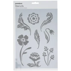 Panduro Design Schablon A4, stencil med blommor & blad