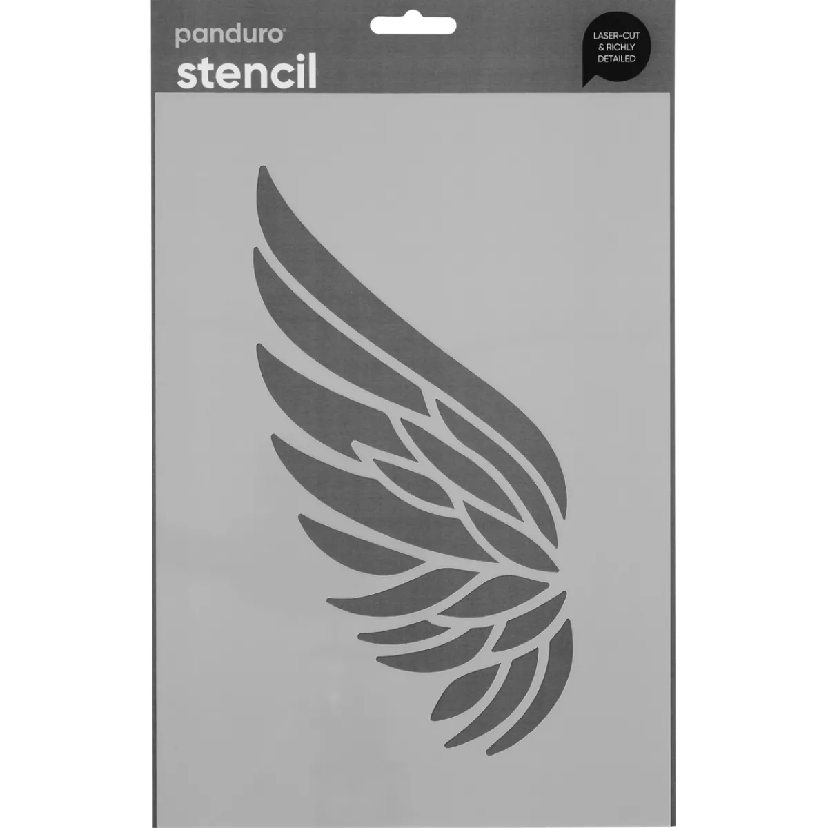 Panduro Design Schablon A4 , stencil med en stor vinge
